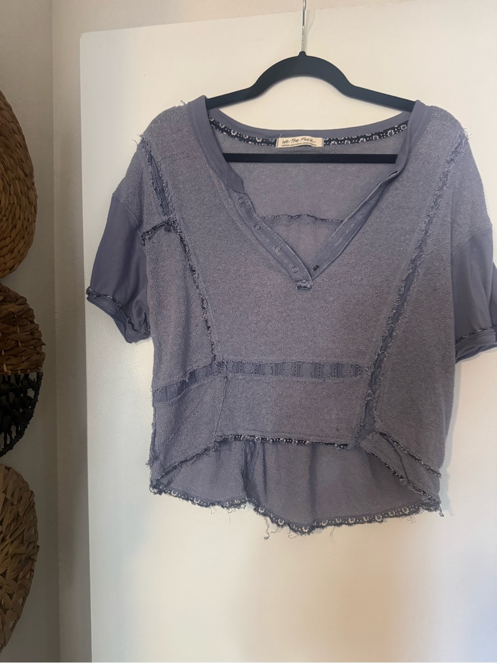 Free People We The Free Purple Raw Edge Oversized Too
